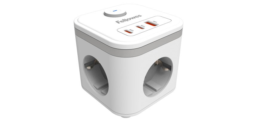 Fellowes Power Cube multipresa type f bianco