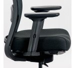 Chaise de bureau ERGO MOOV' Premium - tissu et maille - pied alu - soutien lombaire - appui tête - accoudoirs - mécanisme synchrone - assise réglable en profondeur