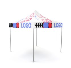 Tente de réception publicitaire 3 x 3 m – marquage multicolore