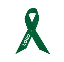 Satin promotional support ribbon brooch - multicolor marking.