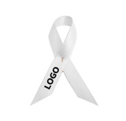 Satin promotional support ribbon brooch - multicolor marking.
