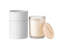 Candle glass jar advertising - vanilla scent - laser engraving branding