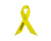 Satin promotional support ribbon brooch - multicolor marking.