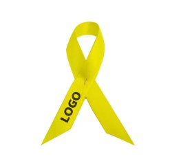 Satin promotional support ribbon brooch - multicolor marking.