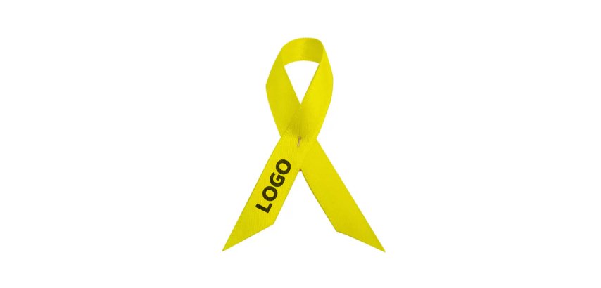 Broche ruban de soutien en satin publicitaire - marquage multicolore