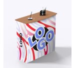 Comptoir d’accueil rectangulaire publicitaire - marquage 1 couleur