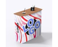 Rectangular advertising reception desk - single-color marking