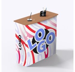 Comptoir d’accueil rectangulaire publicitaire - marquage 1 couleur