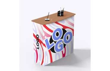 Rectangular advertising reception desk - single-color marking
