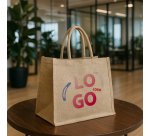 Sac cabas en jute publicitaire 28 L - marquage multicolore