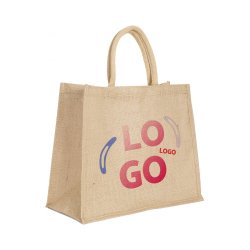 Sac cabas en jute publicitaire 28 L - marquage multicolore