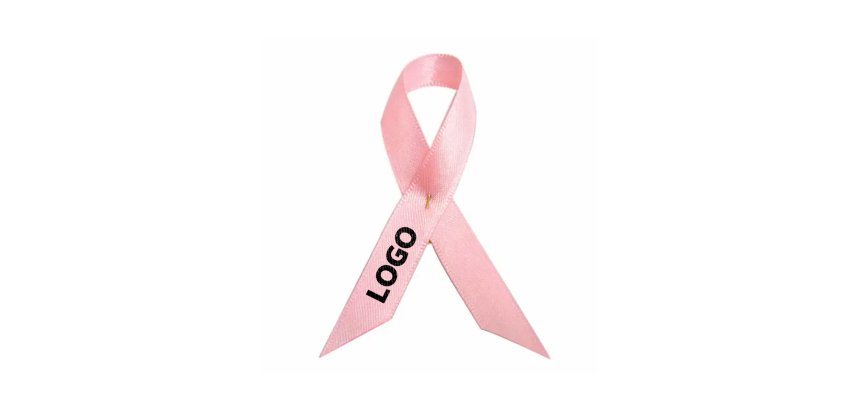 Satin promotional support ribbon brooch - multicolor marking.