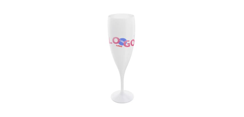 Flûte à Champagne réutilisable 14 cl publicitaire - marquage multicolore