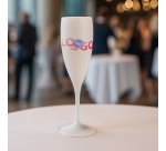Flûte à Champagne réutilisable 14 cl publicitaire - marquage multicolore