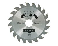 Lame de scie circulaire Tivoly Ø 85 mm x 15 mm, 20 dents carbure