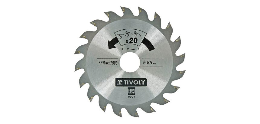 Lame de scie circulaire Tivoly Ø 85 mm x 15 mm, 20 dents carbure