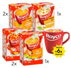 ROYCO PACK 1 : 2 x potiron, 2 x tomates boulettes, 1 x poulet, 1 x asperges + 6 tasses GRATUITES