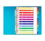 Intercalaire A4 carte lustrée colorée Exacompta 12 onglets neutres