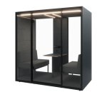 Cabine acoustique Box 4 avec table et 2 banquettes