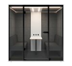 Cabine acoustique Box 4 avec table et 2 banquettes