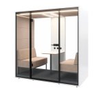 Cabine acoustique Box 4 avec table et 2 banquettes