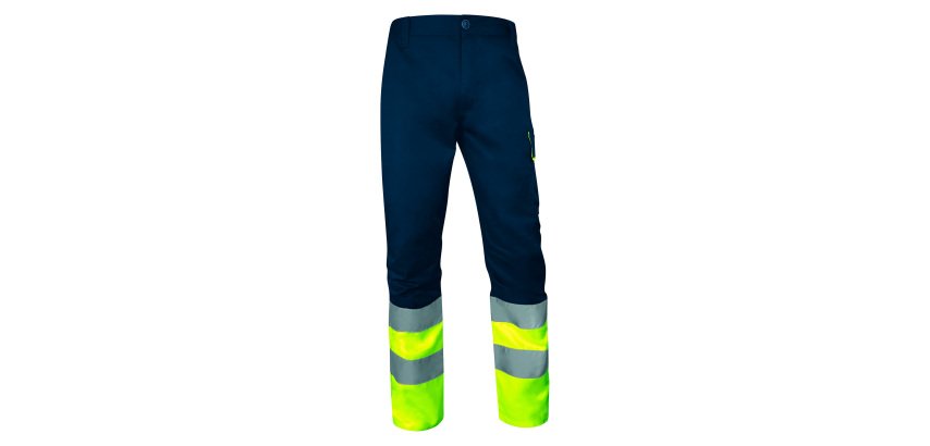 Werkbroek hoge zichtbaarheid Delta Plus Multipockets - fluorescerend geel