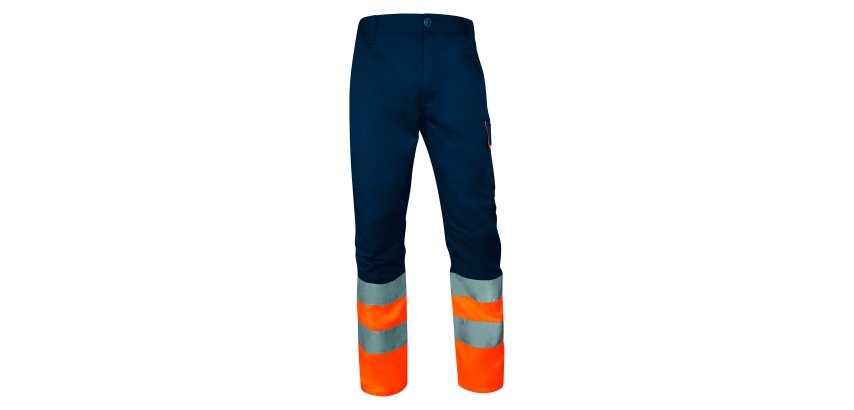 Hochsichtbare Arbeitshose mit Mehrfachtaschen von Delta Plus - Neonorange