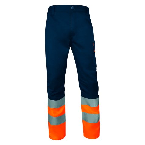 Pantalon de travail haute visibilité Delta Plus Multipoches - Orange Fluo
