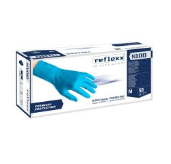 Guanti monouso Reflexx® N100 in nitrile azzurro, 50 unità