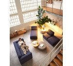 Canapé modulable Neom 2 places bleu 188 cm