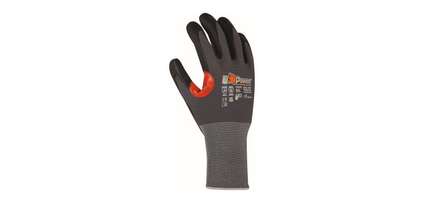 Guanti antitaglio A U-Power Kumba in nitrile nero, 1 paio