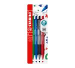 Stylo bille Stabilo Pointball Colorful rétractable pointe 2,5 mm - écriture moyenne - Pochette de 4 coloris assortis