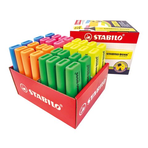 Caja de 32 Marcadores Fluorescentes Stabilo Boss Pro Box surtidos