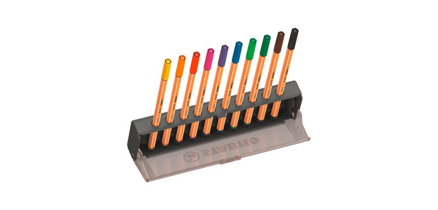 Stylo feutre Stabilo point 88 écriture extra-fine - Click box de 10 couleurs assorties