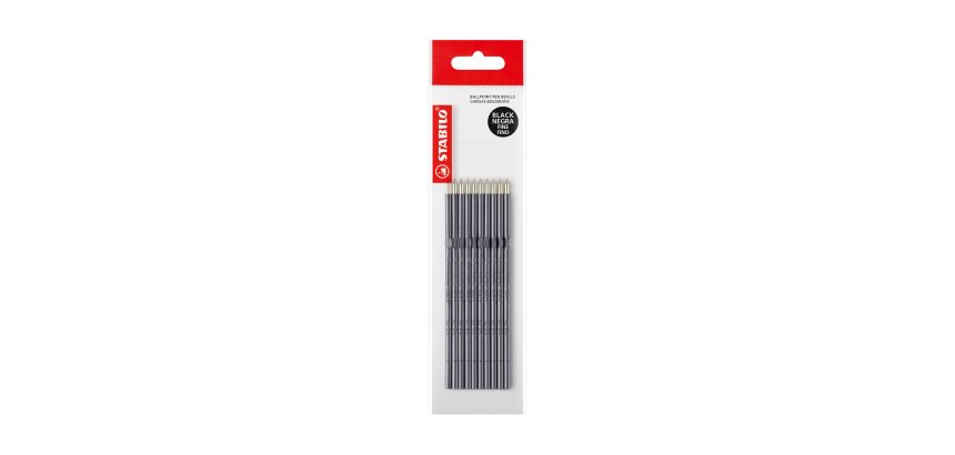 Recharge stylo bille Stabilo Liner pointe 0,7 mm - écriture moyenne - Sachet de 10