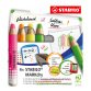 Crayon marqueur effaçable à sec Stabilo MARKdry - Etui de 4 couleurs assorties