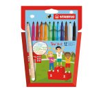 Feutre Stabilo Trio AZ couleurs assorties pointe fine - Pochette de 12