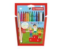 Feutre Stabilo Trio AZ couleurs assorties pointe fine - Pochette de 12