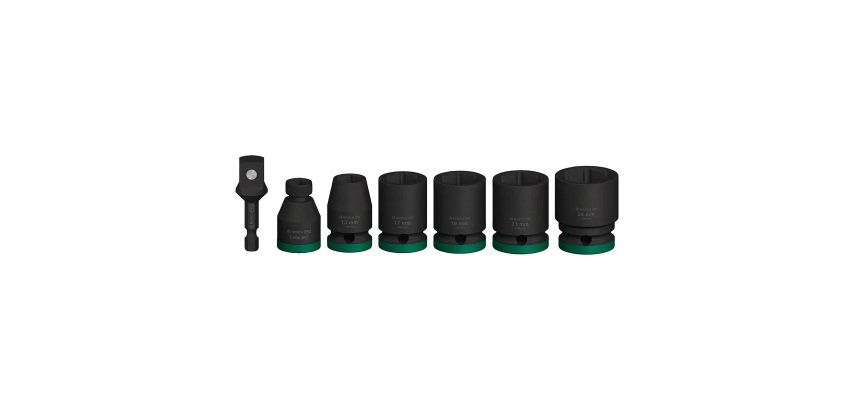 Coffret de 7 douilles Bosch PRO Impact avec adaptateur 1/2"