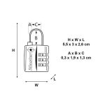 Cadenas à 3 chiffres certifié TSA - nickel - 30 mm