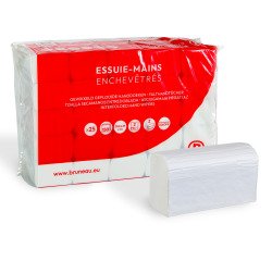 Essuie-mains Bruneau extra blanc pliage enchevêtré - Colis de 3750