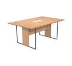 Tavolo riunione Blade l 180 x p 110 x h 74,4 cm con top access bianco integrato