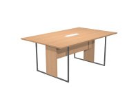 Tavolo riunione Blade l 180 x p 110 x h 74,4 cm con top access bianco integrato