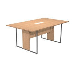 Tavolo riunione Blade l 180 x p 110 x h 74,4 cm con top access bianco integrato