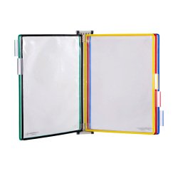 Protège-documents pivotant mural Djois by Tarifold PVC A4 5 pochettes - 10 vues couleurs assorties