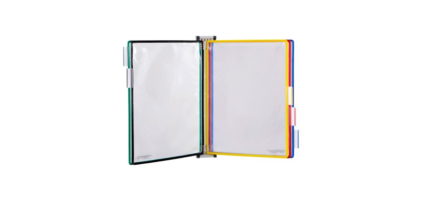 Protège-documents pivotant mural Djois by Tarifold PVC A4 5 pochettes - 10 vues couleurs assorties