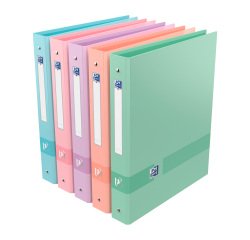 Binder 4 cardboard rings Oxford Color life A4 - Spine 4 cm assorted pastel colors
