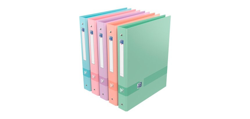 Classeur 4 anneaux cartonnés Oxford Color life A4 - Dos 4 cm couleurs pastel assorties

Ringbuch mit 4 Ringen, Oxford Color Life A4 - Rücken 4 cm, verschiedene Pastellfarben