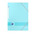 Chemise à élastique 3 rabats plastique Oxford Color Life 24,5 x 32 cm couleurs pastel assorties