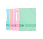 Chemise à élastique 3 rabats plastique Oxford Color Life 24,5 x 32 cm couleurs pastel assorties